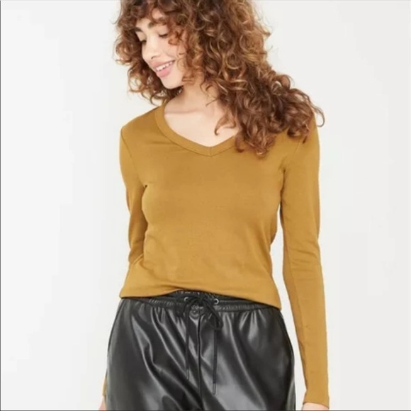 a new day Tops - 🦋🌙 NWT A NEW DAY |Green-Brown Long Sleeve V-Neck
